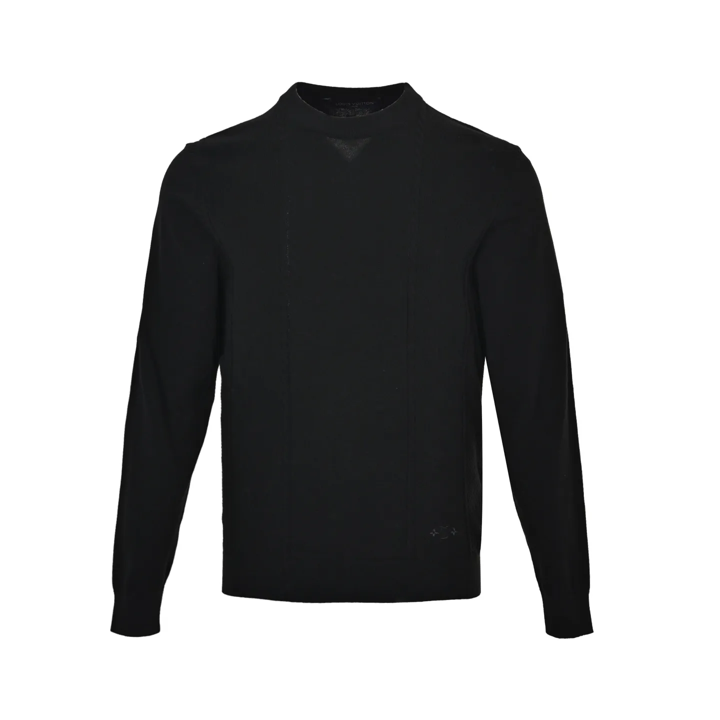 Louis Vuitton/Louis Vuitton hem three-flower jacquard mesh crew neck sweater
